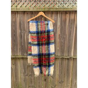 Mohair and Wool Tartan Scarf